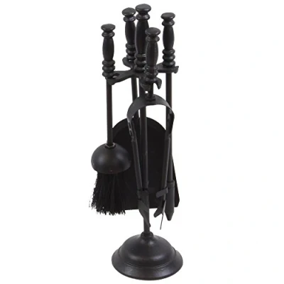Imagen de Fire Vida Set de 5 Utensilios para Chimenea, Metal, Color Negro