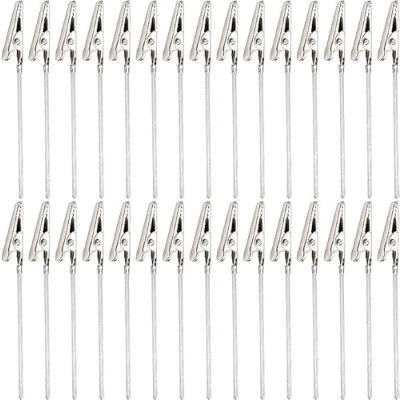 Imagen de Memo Clip, 50 piezas Portafotos Pinza, Pinza de Cocodrilo, Clip Notas, para Fotos, Alambre Metal con Cocodrilo 3,94 pulgadas