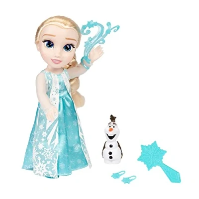 Imagen de Princesas Disney Muñeca Elsa Clásica Cantante Grande de 38 cm Canta La Característica Canción Película “Let it Go Incluye Numesoros Accesorios para Jugar 3 Años +