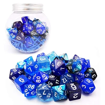 Imagen de Bescon RPG Dice Set 35pcs Ocean Blue Set, DND Role Playing Game 5X7pcs