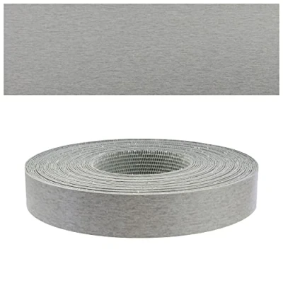 Imagen de Mprofi MT® Cinta de Borde Melamina Con Adhesivo Termofusible para Estantes Tablero Construcción Muebles Planchar Blanco Liso (Acero, 22mm x 20m)