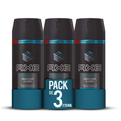 Imagen de AXE Ice Chill Desodorante Bodyspray para Hombre, 48 Horas de Protección, 150 ml, pack 3