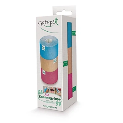 Imagen de Gatapex Kinesiology Cinta adhesiva de kinesiología (3 unidades 2 m x 5 cm)