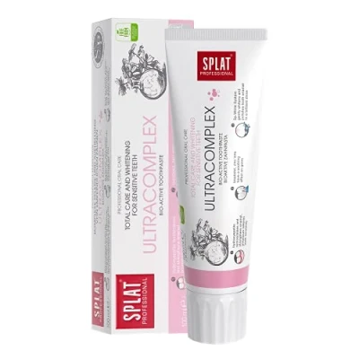 Imagen de Pasta de dientes SPLAT® Ultracomplex Cuidado total y blanqueamiento sensibles No contiene SLES ni flúor, 100 ml