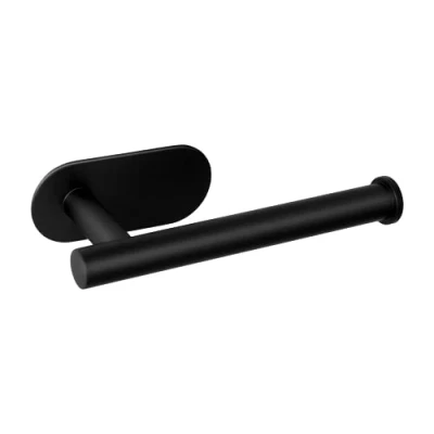 Imagen de Ambrosya Portarrollos sin Taladrar Papel Higiénico Inodoro de Pared para Pegar (Acero Inoxidable (Negro))