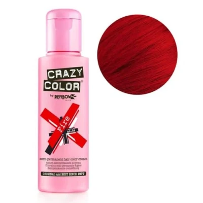 Imagen de Crazy Color Fire Nº 56 Crema Colorante del Cabello Semi permanente, Rojo, 100ml (002246)