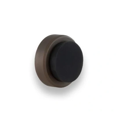 Imagen de EVI Herrajes Tope de Puerta Adhesivo Instalación en Pared/Manilla 24 x 14 mm Tamaño Discreto Latón Acabado Rústico Incluye Tornillo + Taco Sujeción I 205/24 RU