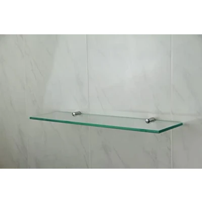 Imagen de Estante de vidrio endurecido con acabado cromado, 400 mm x 100 mm, 6 espesor