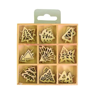 Imagen de Artemio 2,5 cm Mini árboles de Navidad Madera Formas, Color Beige