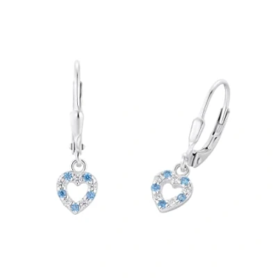 Imagen de Prinzessin Lillifee Hada Pendientes de Plata ley 925 para niñas y niños, con circonitas sintéticas, 2,1 cm, color rosa, corazón, viene en caja regalo, mittel, ley, Circonia cúbica