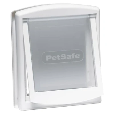 Imagen de PetSafe Staywell Original Porta para animais de estimação com 2 posições, instalação fácil, gateira no exterior ou interior, painel fecho personalizável, resistente, branco S