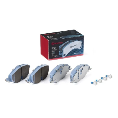 Imagen de BREMBO P 85 147E Juego de pastillas freno preparado para indicador desgaste con tornillos pinza freno, Chapa antichirridos sin accesorios