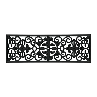 Imagen de Relaxdays Felpudo Estrecho Goma, Alfombra Escalera, Rectangular, Antideslizante, Peldaños y Entrada Casa, 75x25cm, Negro, Caucho, 1 Pieza