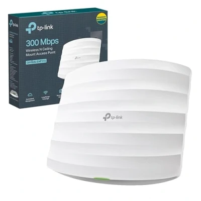 Imagen de TP Link EAP115(UK) N300 Wireless Ceiling Mount Access Point, Support PoE 802.3af and Direct Current, Easily to Wall or Ceiling, Simply Managed by Free EAP Controller Software (EAP115)