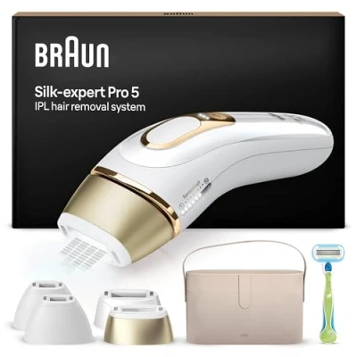 Imagen de Braun Luz Pulsada Silk expert Pro 5 PL5342 IPL, Eliminación Del Vello En Casa, Funda, Maquinilla De Depilación Venus, 4 Cabezales