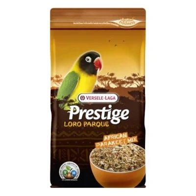 Imagen de Versele Laga Prestige Loro Parque African Parakeet Mix Paquete Doble 2 x 1 kg Alimento seco para Grandes periquitos africanos una nutrición equilibrada y Rica en nutrientes