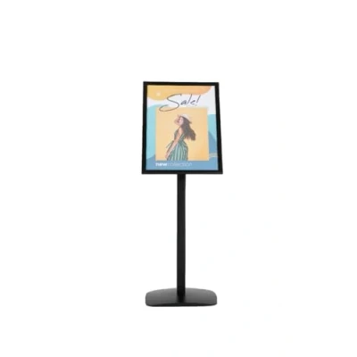 Imagen de DISPLAY SALES Soporte Informativo para Carteles DIN A2 Elegante Stand en negro Expositor de Información Formato Vertical/Horizontal Publicidad