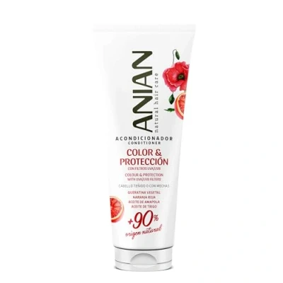 Imagen de ANIAN Acondicionador Color y Protección, 250 ml, para Cabello Teñido y/o con Mechas, Nutre e Hidrata la Fibra Capilar, Protege el Color, Antiencrespamiento, Queratina Vegetal Filtros UV
