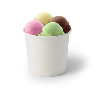 Imagen de GREENBOX Juego de 50 vasos para helados cartón, 250 ml, desechables, sin plástico y biodegradables