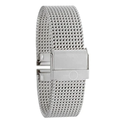 Imagen de Eichmüller Correa de reloj BandOh acero inoxidable, malla milanesa, chapado en oro PVD., plata, 18 mm, pulsera, plateado, Pulsera