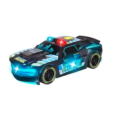 Imagen de Dickie Toys Coche de Juguete Rhythm Patrol con Cambio luz y música policía Streets N BEATZ Motor fricción, 20 cm, Incluye Pilas, para niños a Partir 3 años