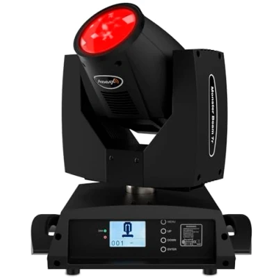 Imagen de Audibax Monster Beam 7R Cabeza Móvil para Discoteca Foco Profesional de 20 Canales Luz Descarga OSRAM Sirius 230W Configuración o Wash