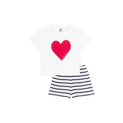 Imagen de Petit Bateau KIDS Bruneta Pyjacourt Pijama para niños, Talla: 5a, Marshmallow/smoking