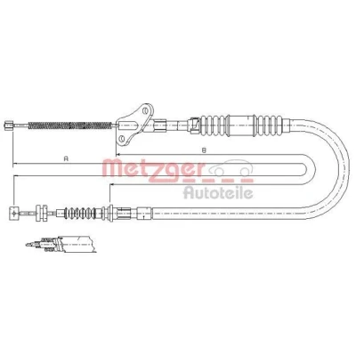 Imagen de METZGER 17.2722 Cable de Freno Mano Atrás derecha 1936/1315 COFLE OPEL: Frontera A Sport SUV Cabrio,