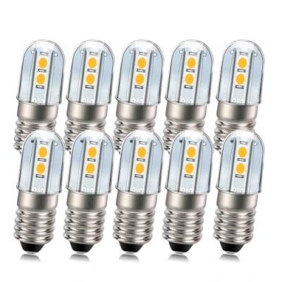Imagen de Ruiandsion E10 Bombilla LED 220V 230V AC Luz indicadora de ahorro energía Base tornillo 3030 4SMD Chipsets actualización, amarillo (paquete 10)