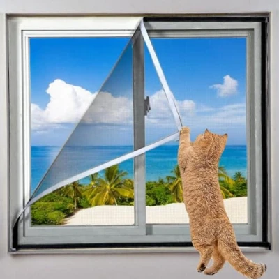 Imagen de mosquitera para ventanas, protección de malla ventana gatos, autoadhesiva ventana, mosquitos, insectos, abejas, tamaño personalizado
