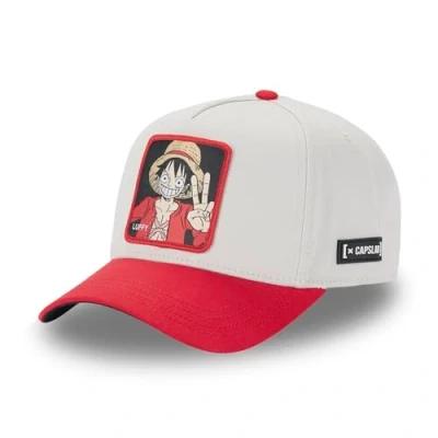 Imagen de Capslab Luffy One Piece Beige Rojo Gorra Ajustable con Snapback