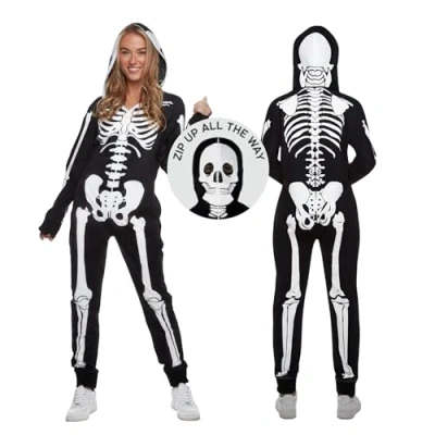 Imagen de Morph Disfraz Esqueleto Mujer Halloween, Disfraces Mujer, Adulto Traje Mono Halloween Talla XL