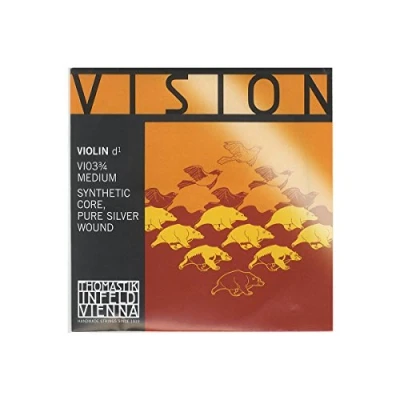 Imagen de Thomastik cuerda para violín 3/4 Vision Re núcleo sintético, entorchado en plata pura, medio
