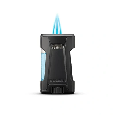 Imagen de Mechero Encendedor Colibri Rebel en metal llama Jet a prueba de viento, para cigarrillos y puros. Recargable. Funciona con gas butano(no incluido). Se envía estuche regalo. Dos años garantía.