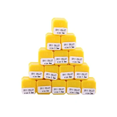 Imagen de ER11 Spring Collet Set, 15pcs Precision Collets Hecho de acero resorte 65Mn para herramienta torno fresado CNC y máquina grabado sujeción trabajo