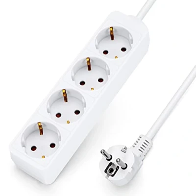 Imagen de Aigostar Regleta alargador de 4 enchufes con Cable 3 Metros,Color Blanco