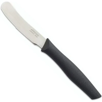 Imagen de Arcos Serie Nova Cuchillo para mantequilla 3&quot; con Hoja Acero Inoxidable Nitrum y mango polipropileno negro Duradero, ergonómico e higiénico (7&#039;&#039;)