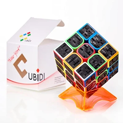 Imagen de CUBIDI Cubo de Magico 3x3, Propiedades Optimizadas para la Velocidad Principiantes y Usuarios Avanzados Niños Pegatina Carbono Pieza, Tipo Newyork