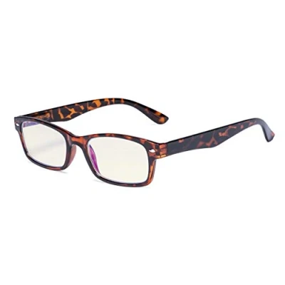 Imagen de Eyekepper primavera bisagras UV proteccion, Anti reflejante azul rayos, rasguño resistente Lens amarillo tenido lentes computadora lectores gafas +2.0