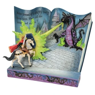 Imagen de Jim Shore Enesco Dianey Traditions 6013068 Prince Philip and Dragon Storybook Figurine 6.5&quot;