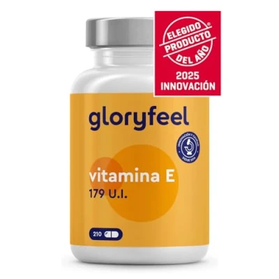 Imagen de Vitamina E 179 UI 210 Cápsulas (Para 3 meses) Potente Antioxidante de D α tocoferol (la forma más Bioactiva E) Protege las celulas del estres oxidativo* Sin aditivos ni OGM