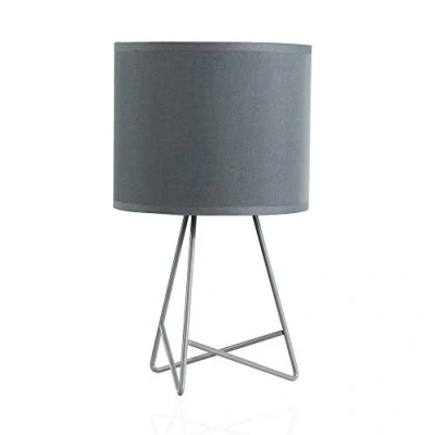 Imagen de Pauleen 48000 Lámpara de sobremesa Shiny Star máx. 20W E14 para mesita noche gris metal/tela sin bombilla
