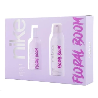 Imagen de NIKE Floral Boom, Estuche de Regalo Mujer, Colonia 100 ml + Desodorante 200 ml, Eau Toilette Natural y Femenina, Aroma Almizclado Floral, Fragancia Dulce, Intensa Duradera