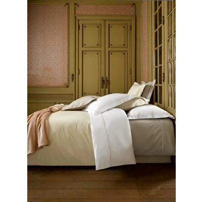 Imagen de de Witte Lietaer Bumblebee Juego percal Luxe Funda edredón + Fundas Almohada, algodón, Color Blanco/Beige Sand, 140 x 200 cm