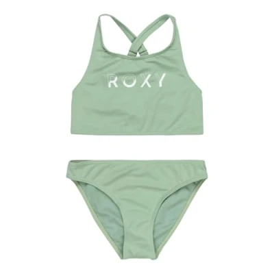 Imagen de Roxy Solid Active CROP Bikini para niños, Talla: 10a, Basil