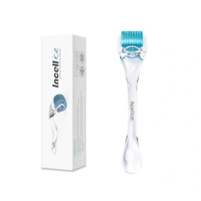 Imagen de Derma Roller, INCELLICE Dermaroller Cabello 200 Titanio Aguja Real, 0.5mm Rodillo para Barba, Microneedle Scalp Beard Microagujas el Cuidado Facial del Hombres y Mujeres