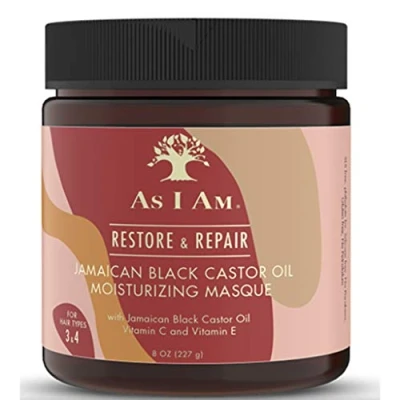 Imagen de As I Am Mascarilla hidratante y reparadora &quot;Jamaican black castor oil&quot; 227 gr Restaura repara la salud del cabello cuero cabelludo. APTA MÉTODO CURLY