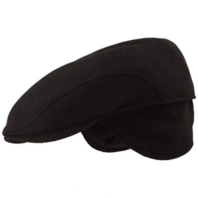 Imagen de Breiter Gorra Plana de Invierno con Orejeras Gatsby Visera Boina Lana Protección para Oidos Desplegable Agradable al Tacto y Cómoda Negro 57