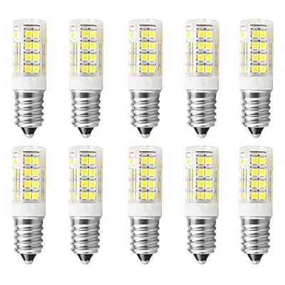 Imagen de Jiotouhu Bombilla LED E14 5W, Blanco frío 6000K, 500LM, 220V, No regulable, Maíz tornillo pequeño, Bombillas halógenas equivalentes de 50W, base estándar, 10 piezas
