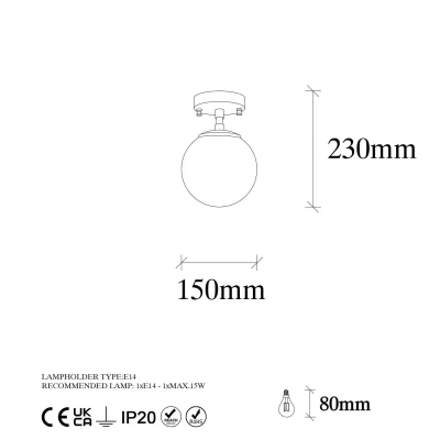 Imagen de Aplique de pared huevo invertido Ovum 12 x 28 cm Metal Vidrio Negro Blanco Menzzo